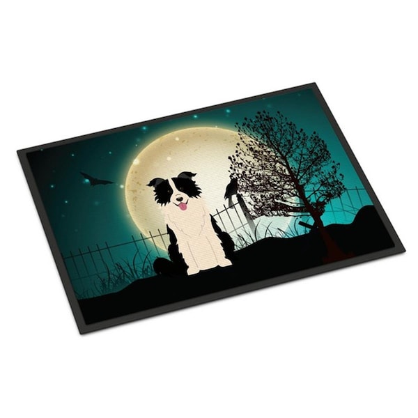 Jensendistributionservices Halloween Scary Border Collie Black White Indoor or Outdoor Mat, 24 x 0.25 x 36 in. MI2549596 - main